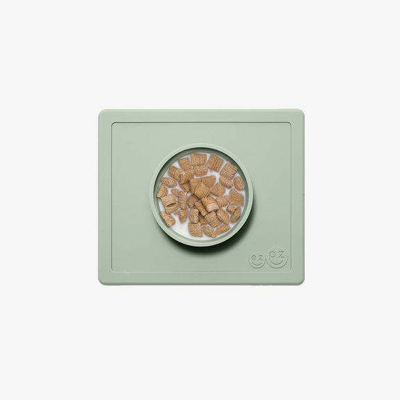 Happy Bowl in Sage by ezpz / The Original All-In-One Silicone Plates & Placemats that Stick to the Table #color_sage / Happy Bowl – Self-Feeding Made Simple for Babies & Toddlers by ezpz