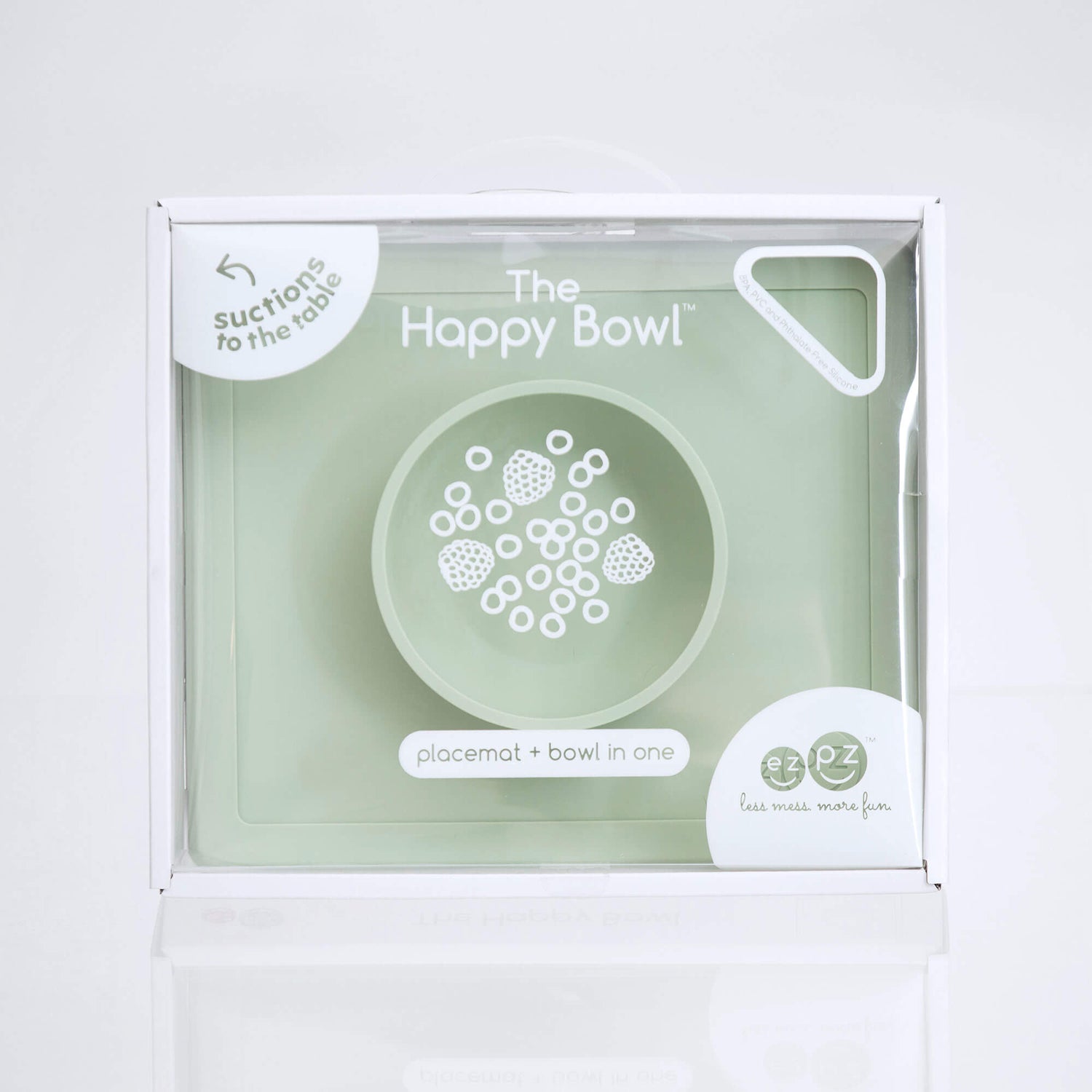 Happy Bowl in Sage by ezpz / The Original All-In-One Silicone Plates & Placemats that Stick to the Table #color_sage / Happy Bowl – Self-Feeding Made Simple for Babies & Toddlers by ezpz