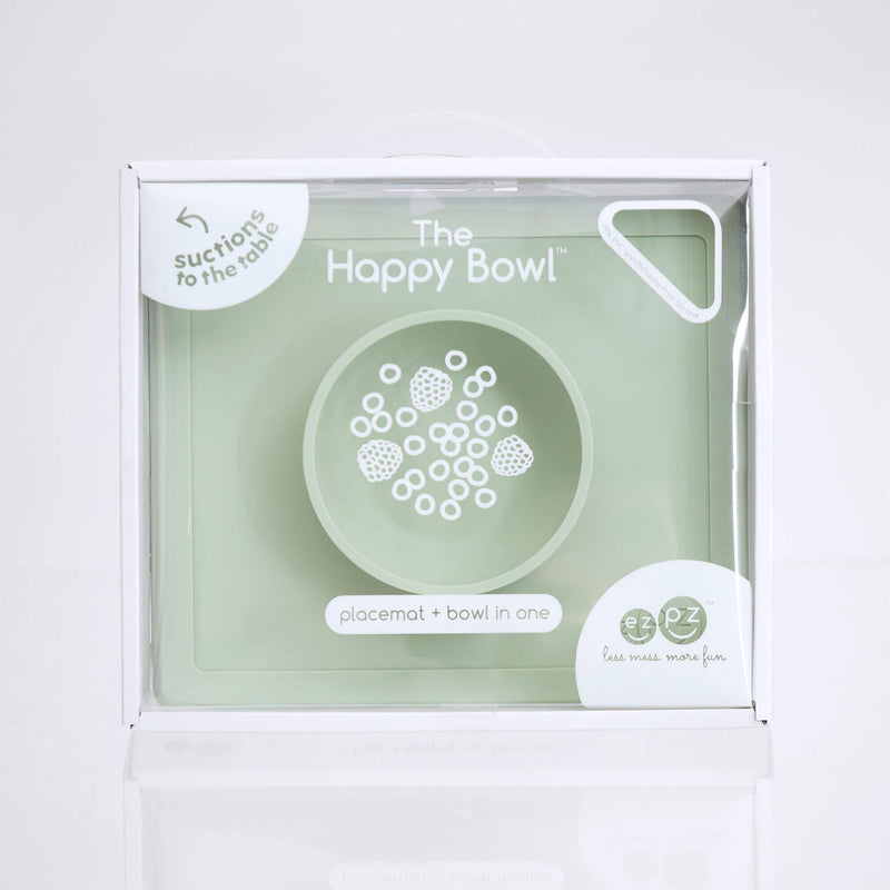Happy Bowl in Sage by ezpz / The Original All-In-One Silicone Plates & Placemats that Stick to the Table #color_sage / Happy Bowl – Self-Feeding Made Simple for Babies & Toddlers by ezpz