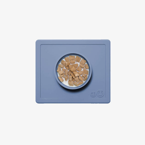 Happy Bowl in Indigo by ezpz / The Original All-In-One Silicone Plates & Placemats that Stick to the Table #color_indigo / Happy Bowl – Self-Feeding Made Simple for Babies & Toddlers by ezpz