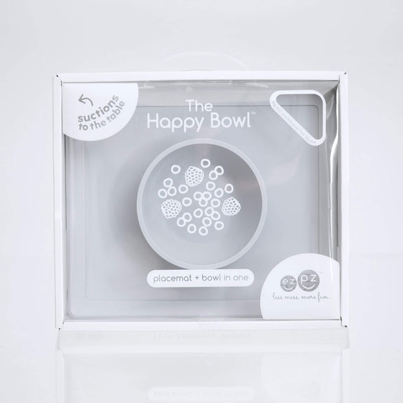 Happy Bowl in Pewter by ezpz / The Original All-In-One Silicone Plates & Placemats that Stick to the Table #color_pewter / Happy Bowl – Self-Feeding Made Simple for Babies & Toddlers by ezpz