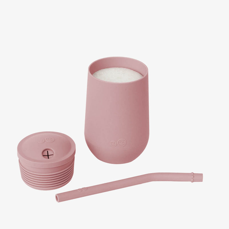 Happy Cup and Straw in Blush / Silicone Cup with Lid and Straw for Toddlers by ezpz #color_blush / Happy Cup + Straw System for Toddlers – Sip Smart, Grow Strong by ezpz