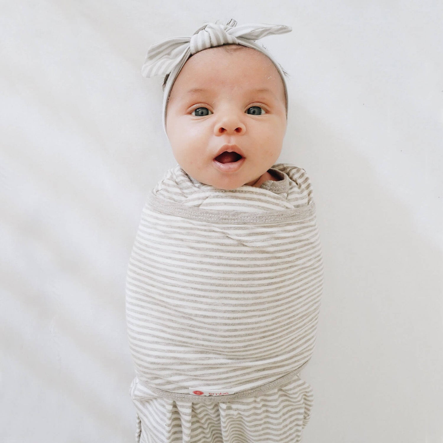 Headband and Long Sleeve Baby Swaddle Sack Bundle embe