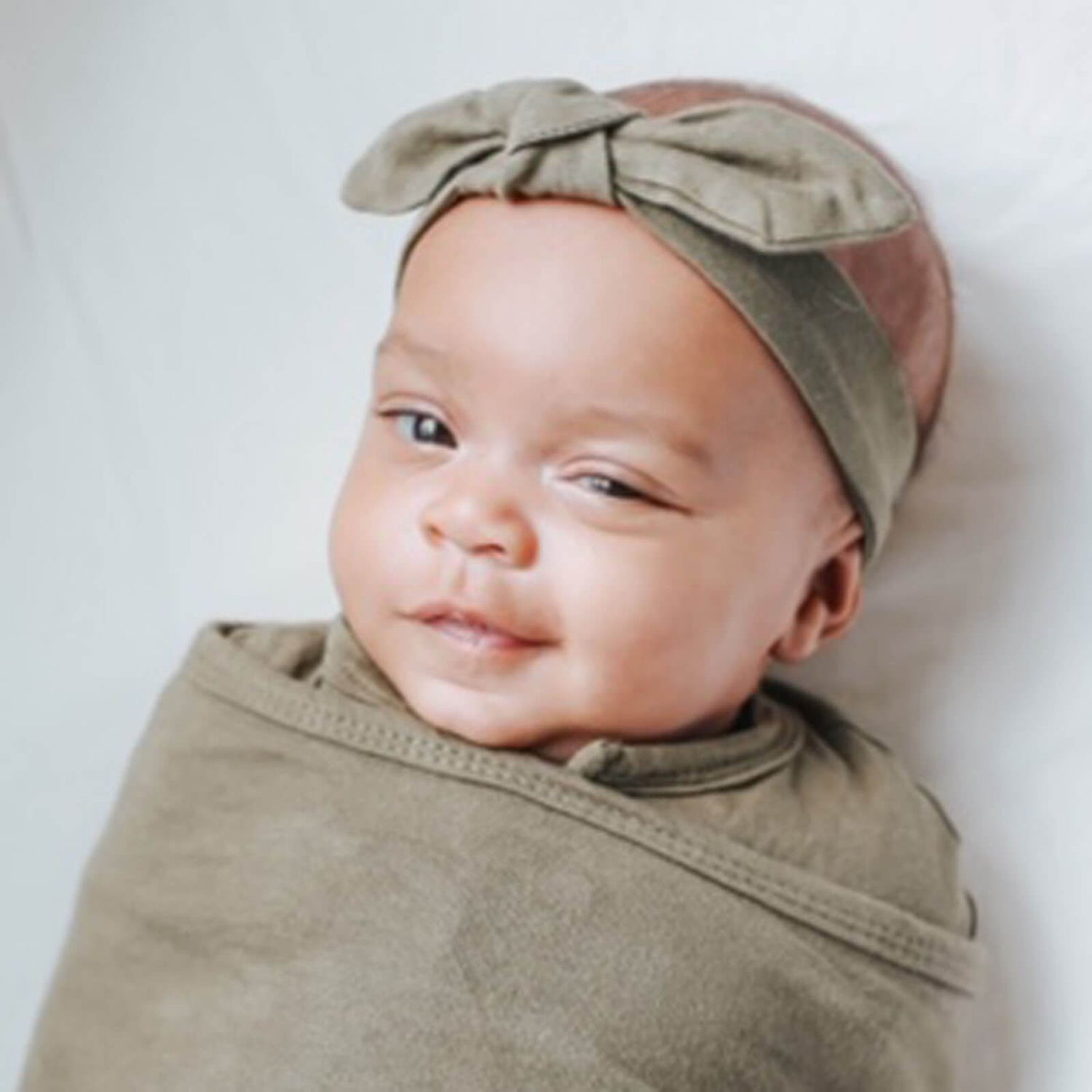 Headband and Long Sleeve Baby Swaddle Sack Bundle embe
