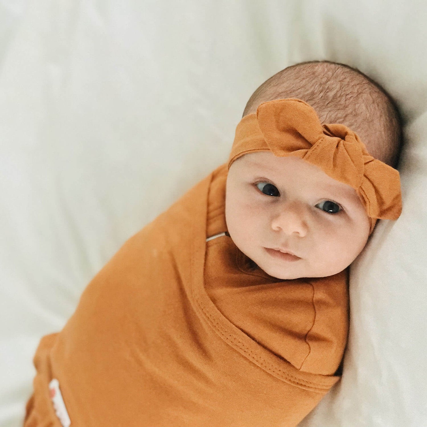 Headband and Long Sleeve Baby Swaddle Sack Bundle embe