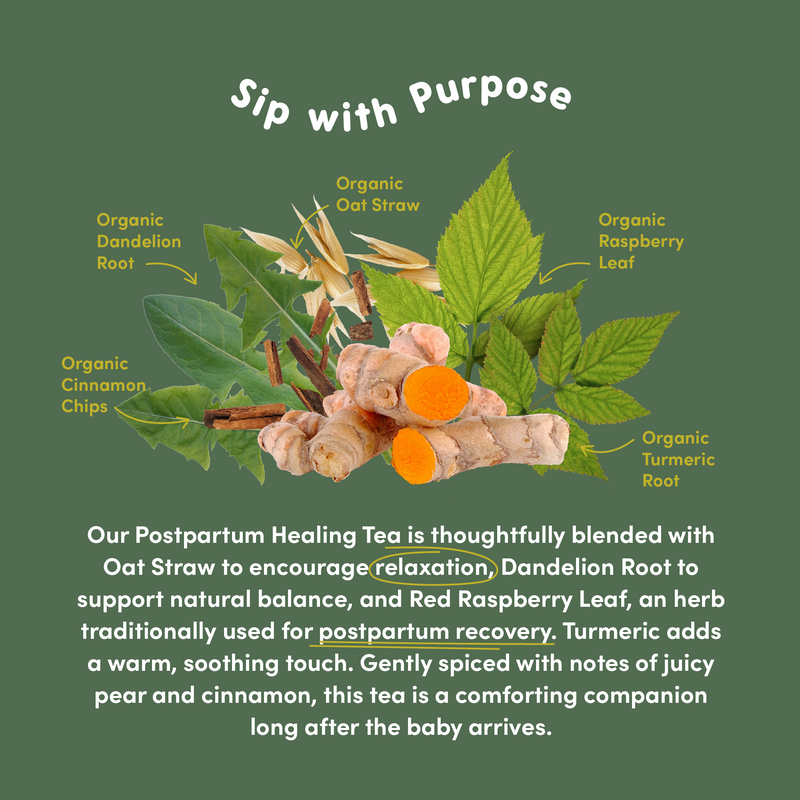 Postpartum Healing Tea – Fourth Trimester Wellness by Oat Mama
