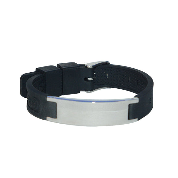 4-in-1 unisex silicone power bracelet with energy-enhancing features