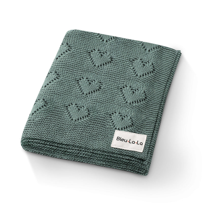 Heart Knit Organic Cotton Baby Blanket – Cozy Comfort