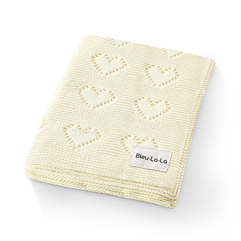 Heart Knit Organic Cotton Baby Blanket – Cozy Comfort
