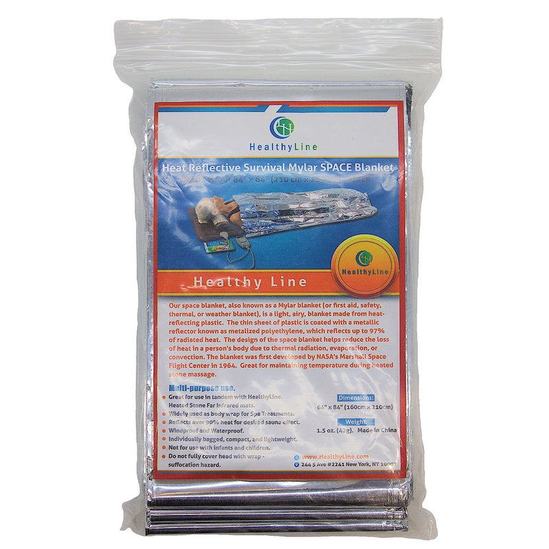 Heat Reflective Survival Mylar Thermal Space Blanket Body Wrap 84x84 Silver (8)