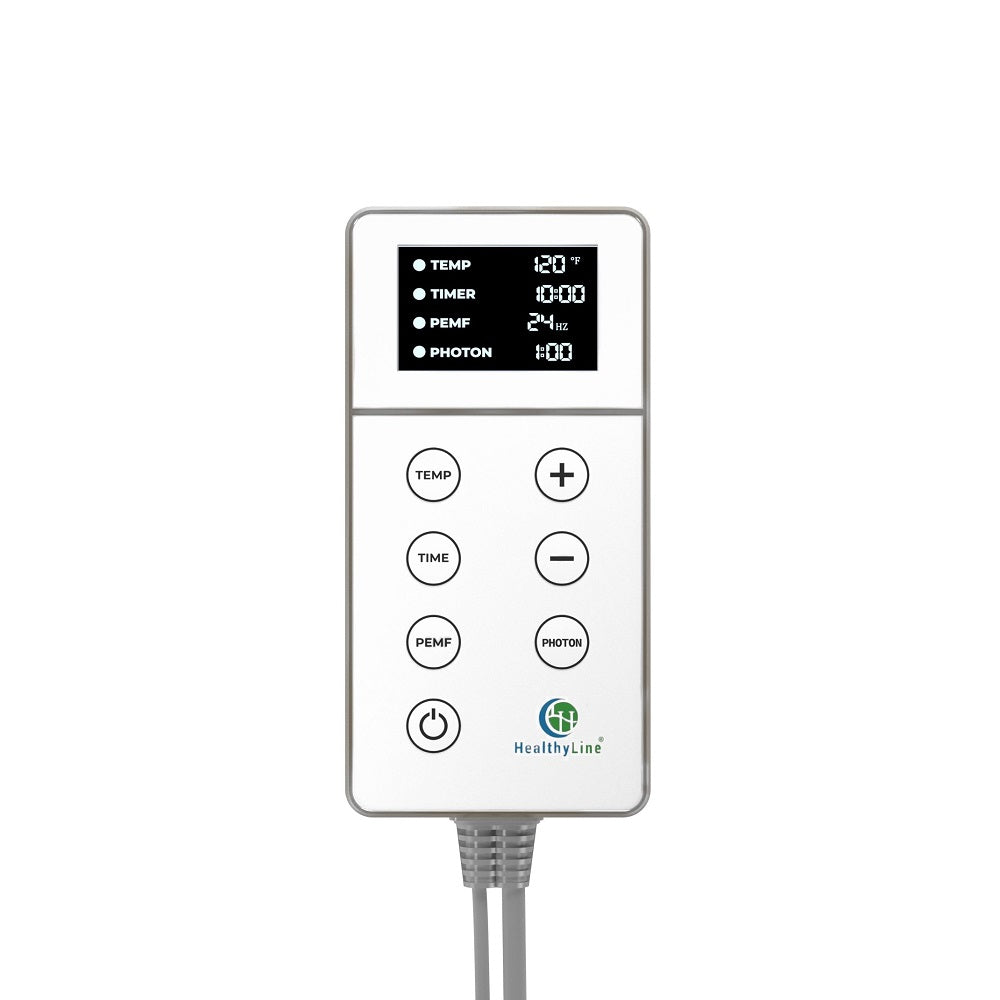 LED Extra Power Heat Photon and PEMF 8-Prong Controller for TAJ Queen & King InfraMat Pro® with 110V and 220V compatibility and built-in safety features