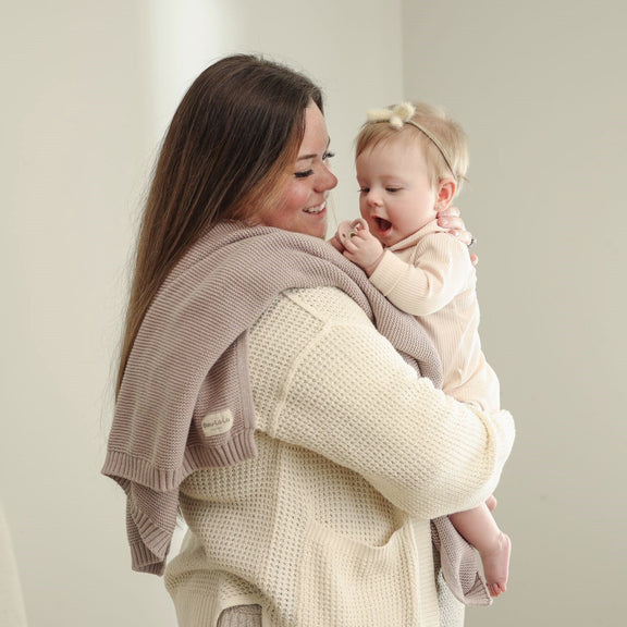 Heritage Knit Baby Blanket – 100% Organic Cotton Swaddle by Bleu La La