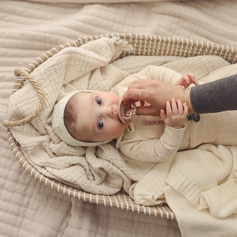 Heritage Knit Baby Blanket – 100% Organic Cotton Swaddle by Bleu La La