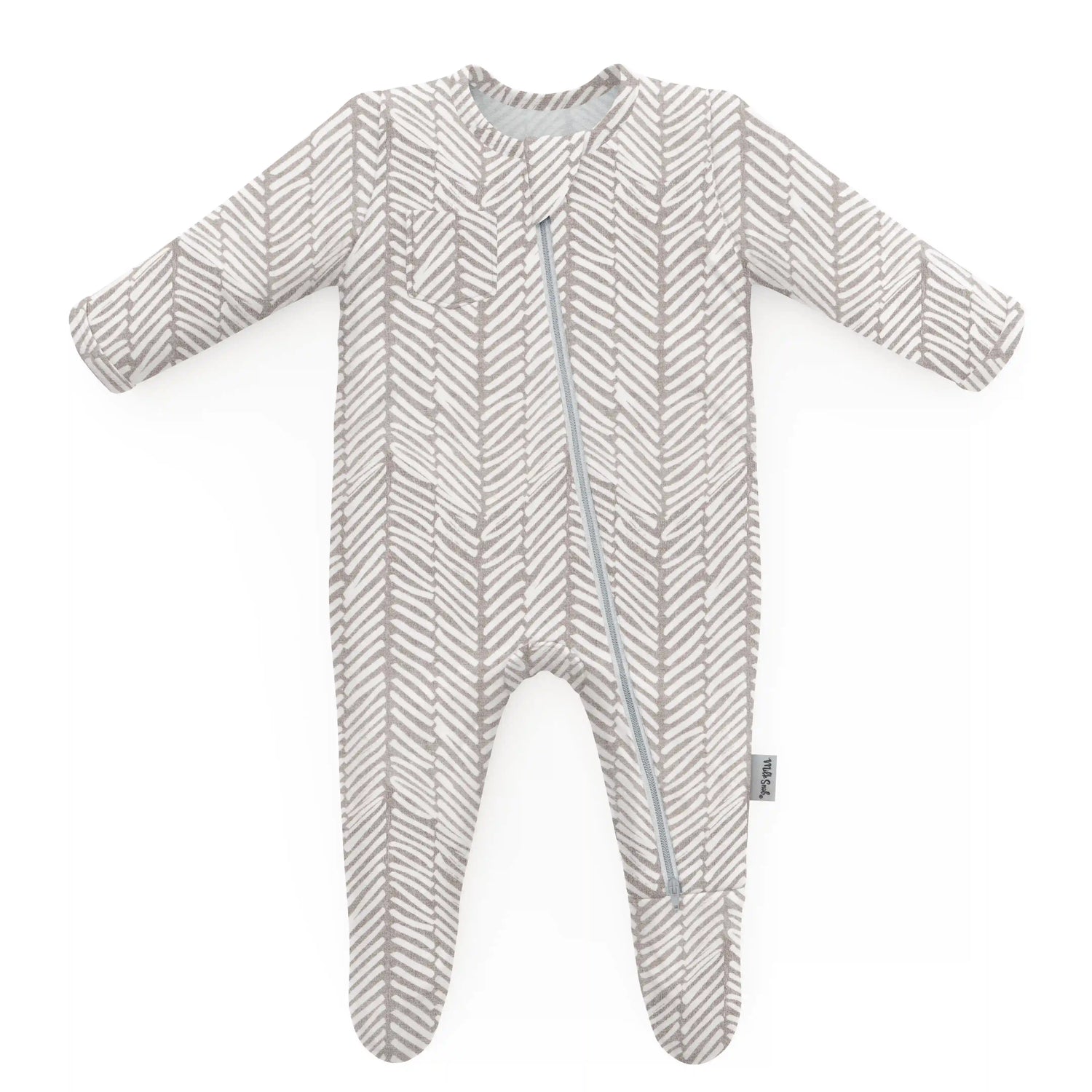 Herringbone Baby Footed Jammies Milk Snob