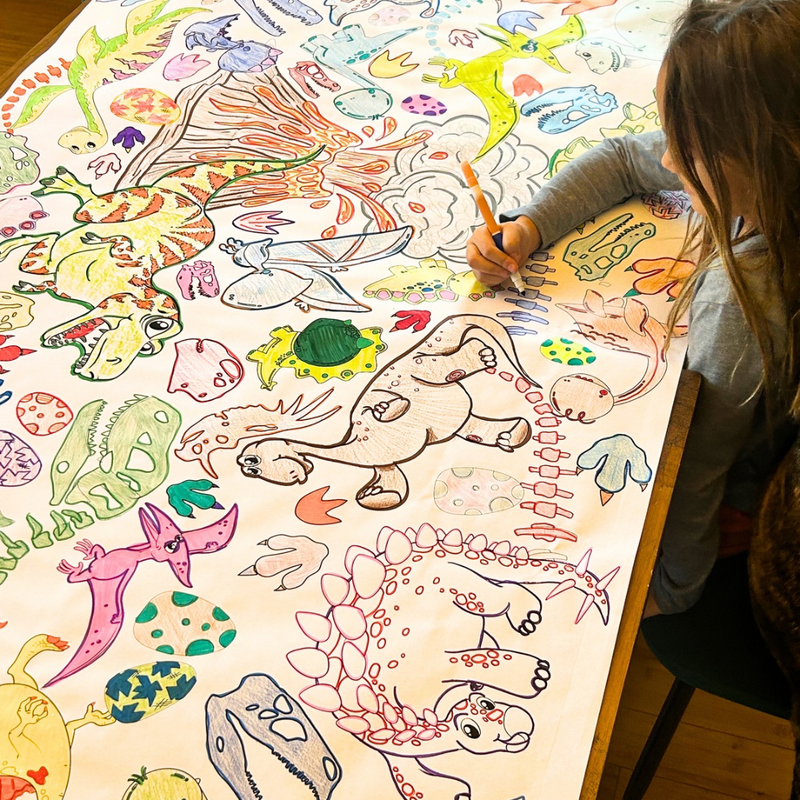 Dinosaur Coloring Tablecloth