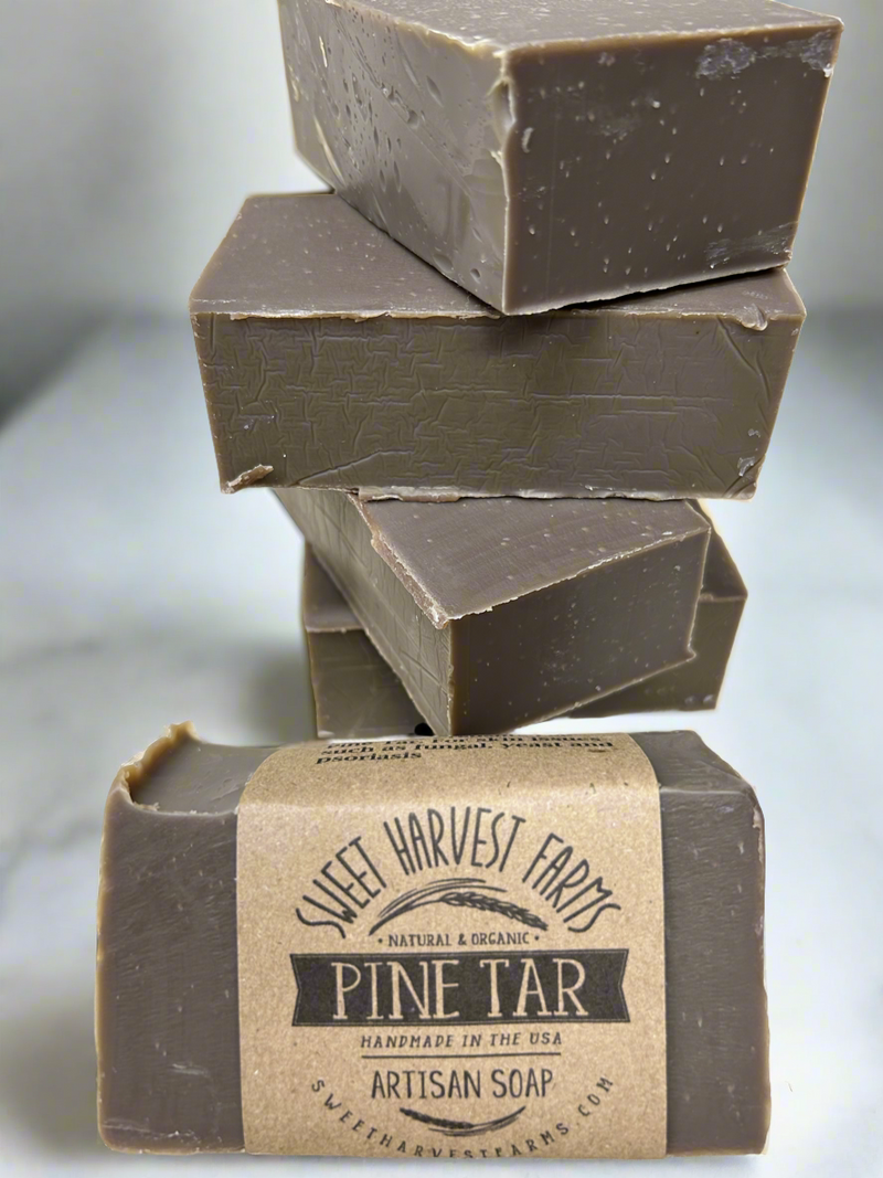The Original Pine Tar Organic Handmade Soap - Creosote FREE - Psoriasis, Yeast and Fungal Skin issues