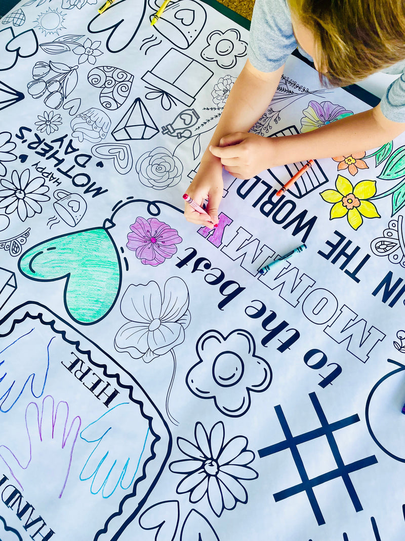 Mother's Day Coloring Tablecloth