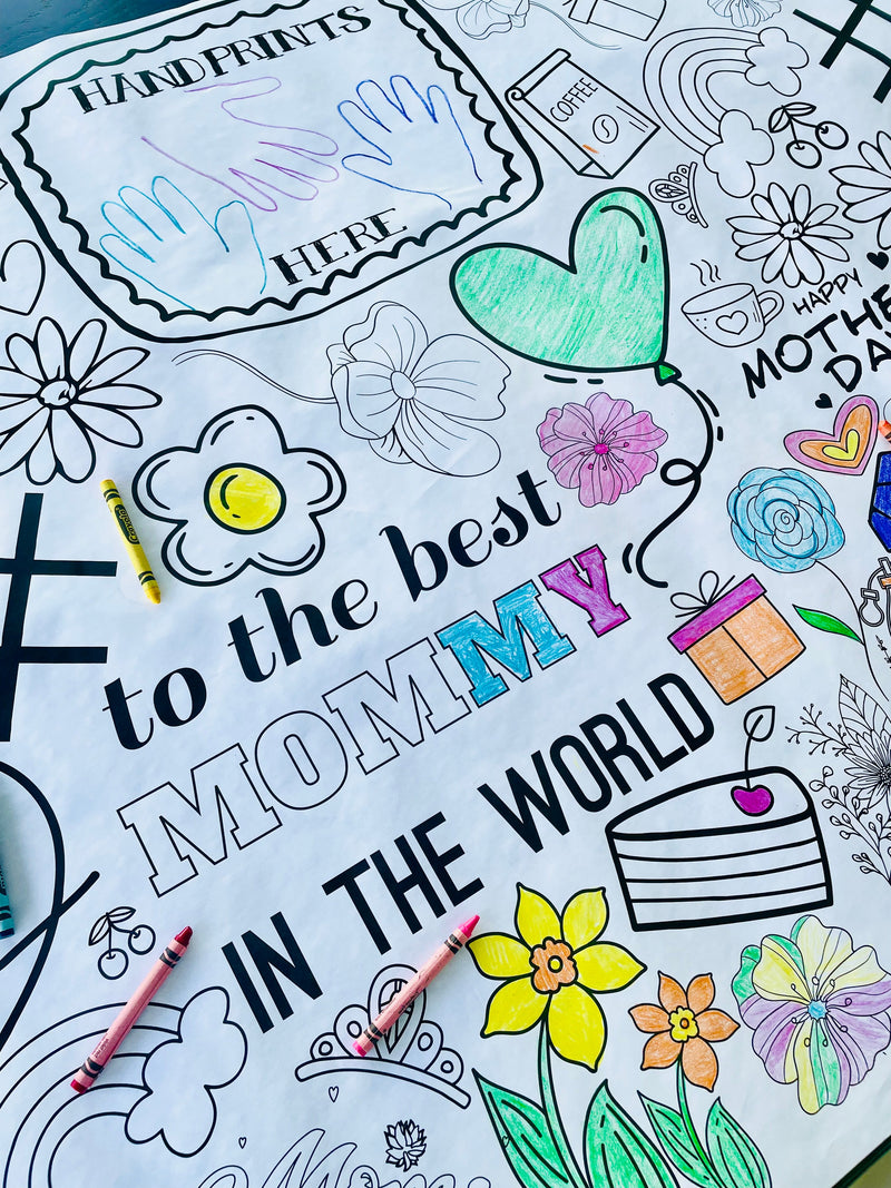Mother's Day Coloring Tablecloth