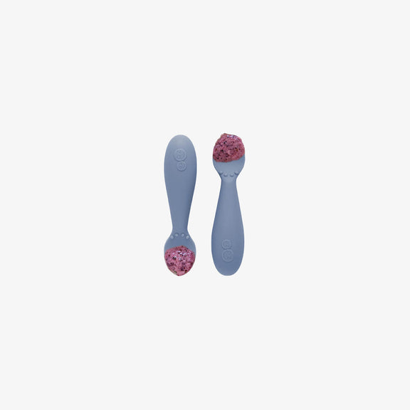 The Tiny Spoon in Indigo by ezpz / Small, Sensory Silicone Spoon for Babies #color_indigo / Indigo Baby-Led™ Tiny Spoons – First Feeding Spoons for Independent Littles 