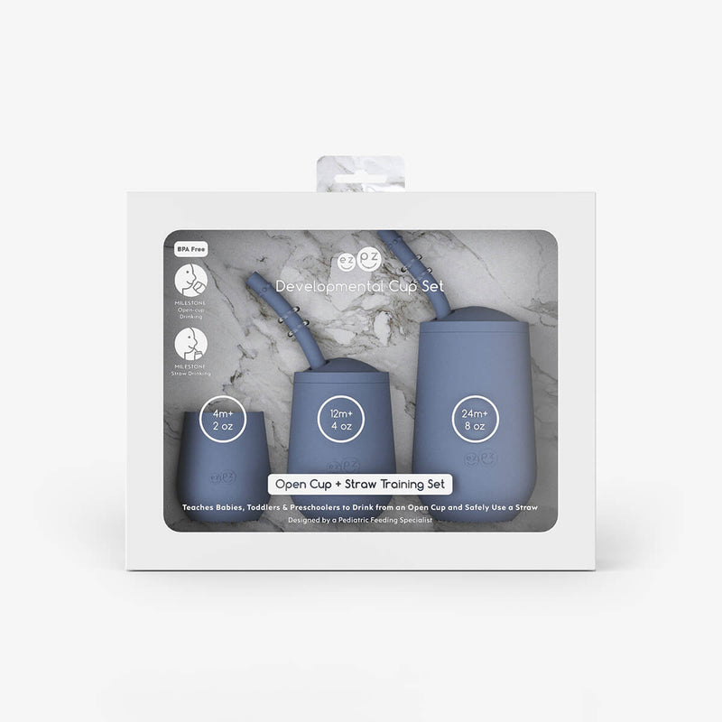 Indigo Developmental Cup Set – Smart Sips for Growing Kids by ezpz