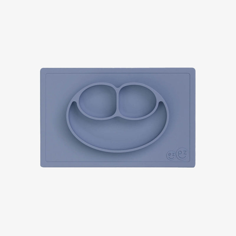 Happy Mat in Indigo by ezpz / The Original All-In-One Silicone Plates & Placemats that Stick to the Table #color_indigo
