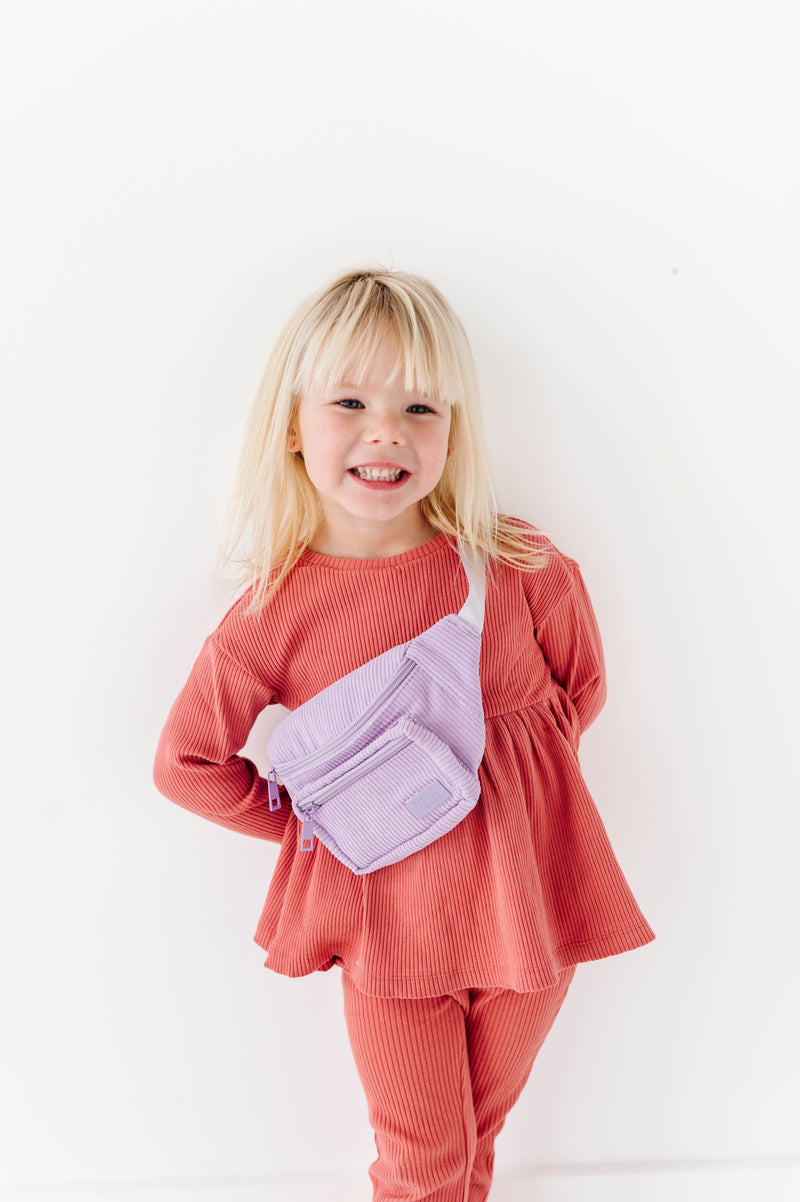 Kids Belt Bag – Lavender | Toddler & Girls Fanny Pack by Big Little Wish