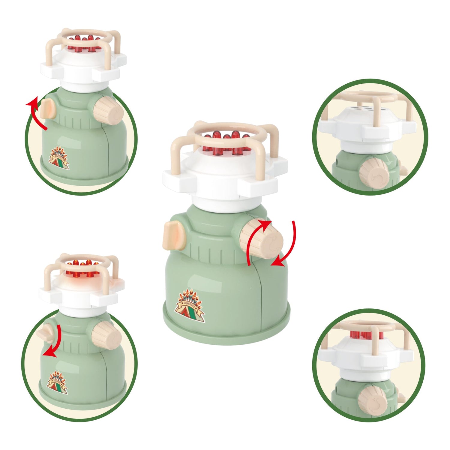 Kids Camping Set - Pretend Play Tent with Toy Campfire & Lantern by Contixo