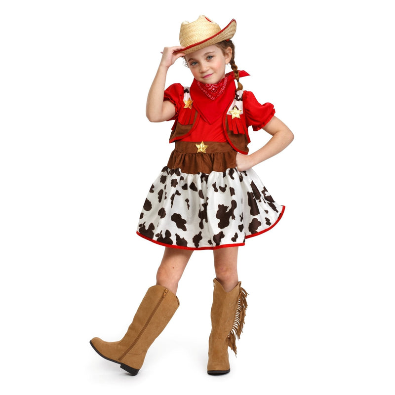 Kids Cowgirl Costume Pretend Play Dress Up America