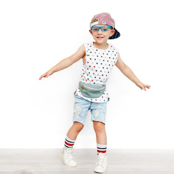 Kids Denim Fanny Pack – Adjustable Waist Bag by Big Little Wish