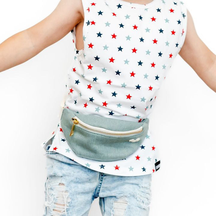 Kids Denim Fanny Pack – Adjustable Waist Bag by Big Little Wish