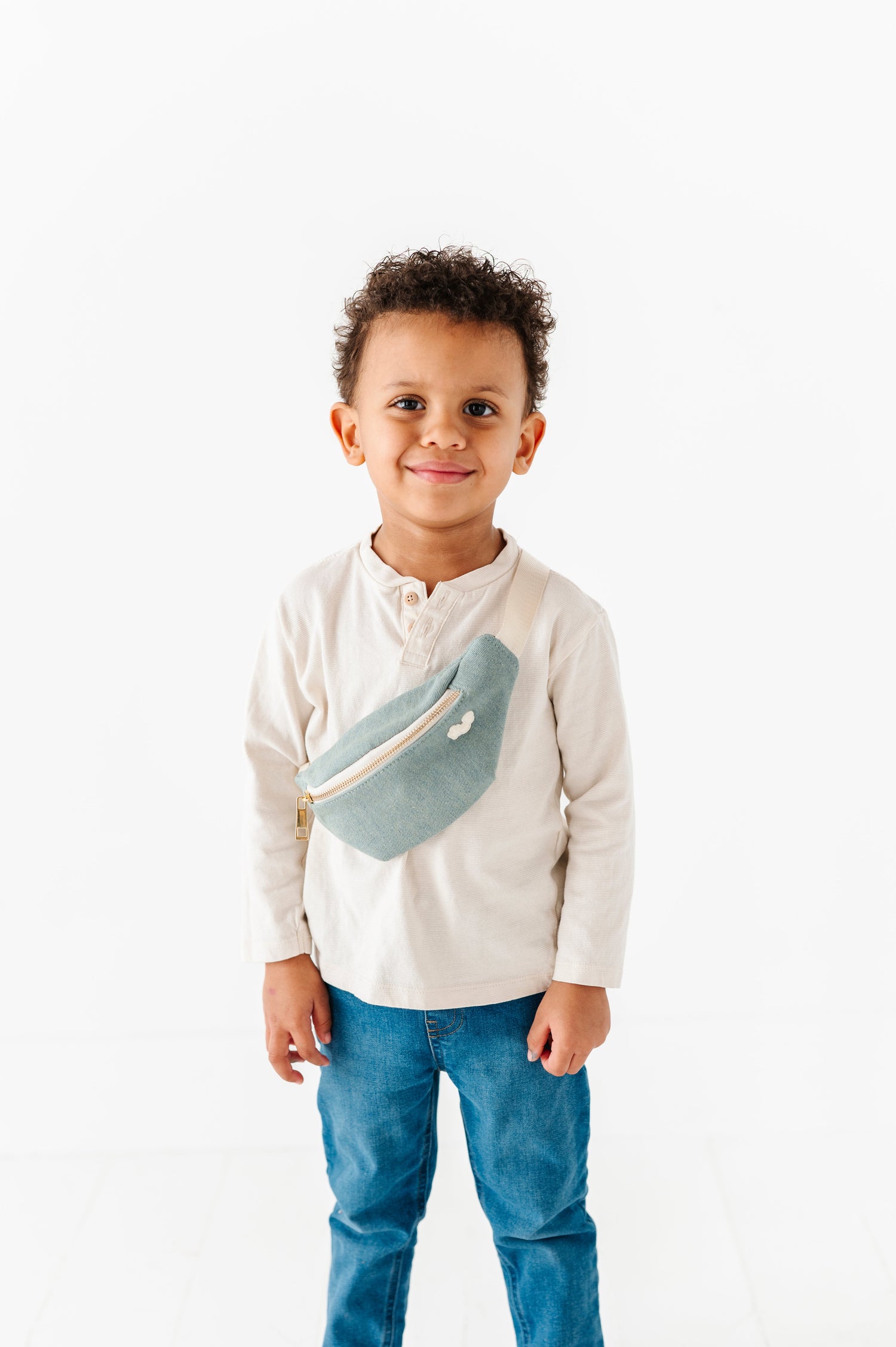 Kids Denim Fanny Pack – Adjustable Waist Bag by Big Little Wish