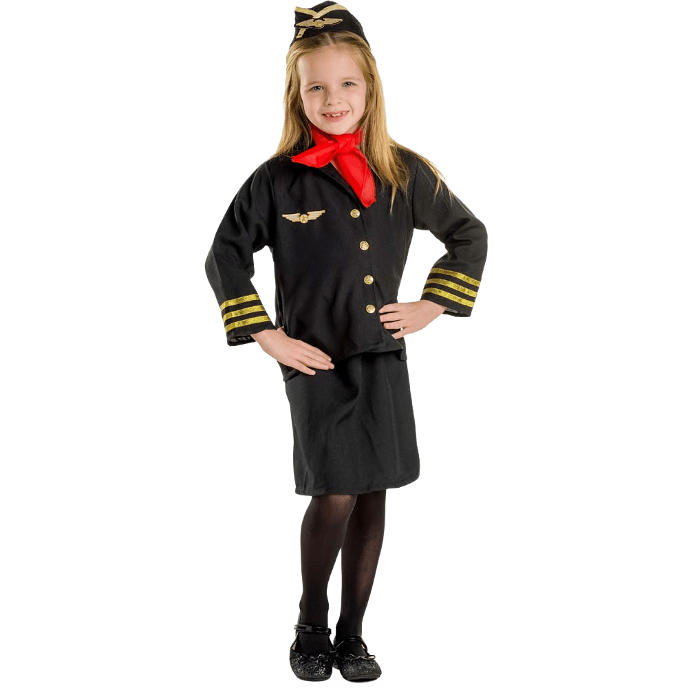 Kids Flight Attendant Costume Pretend Play Dress Up America