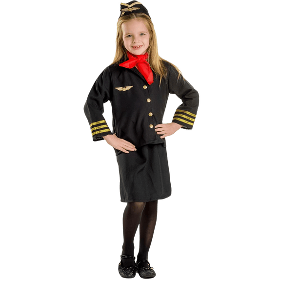 Kids Flight Attendant Costume Pretend Play Dress Up America