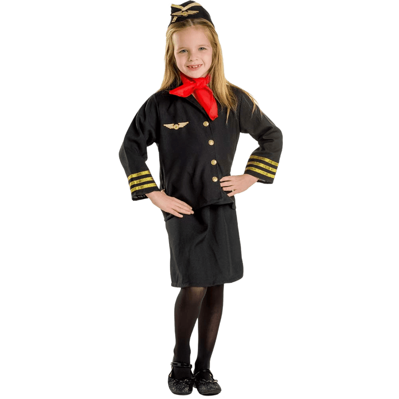 Kids Flight Attendant Costume Pretend Play Dress Up America