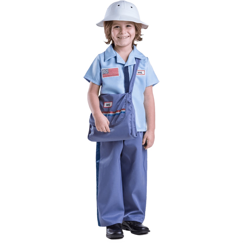 Kids Mailman Costume Pretend Play Dress Up America