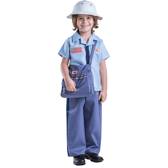 Kids Mailman Costume Pretend Play Dress Up America