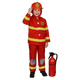 Kids Red Firefighter Costume Pretend Play Dress Up America