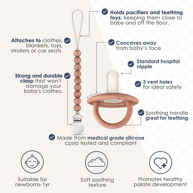 Lulababe Pacifier Set – Pacifier, Clip & Case for Little Explorers