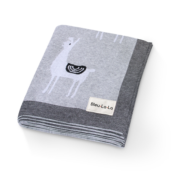 Luxury Knit Llama Baby Blanket – Soft & Breathable by Bleu La La