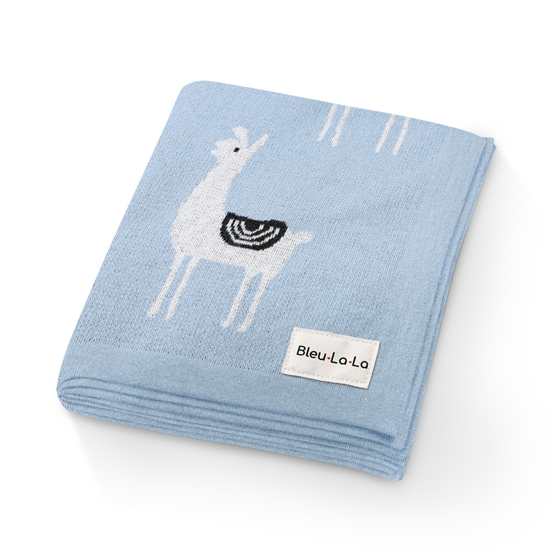 Luxury Knit Llama Baby Blanket – Soft & Breathable by Bleu La La