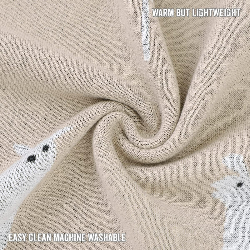 Luxury Knit Llama Baby Blanket – Soft & Breathable by Bleu La La