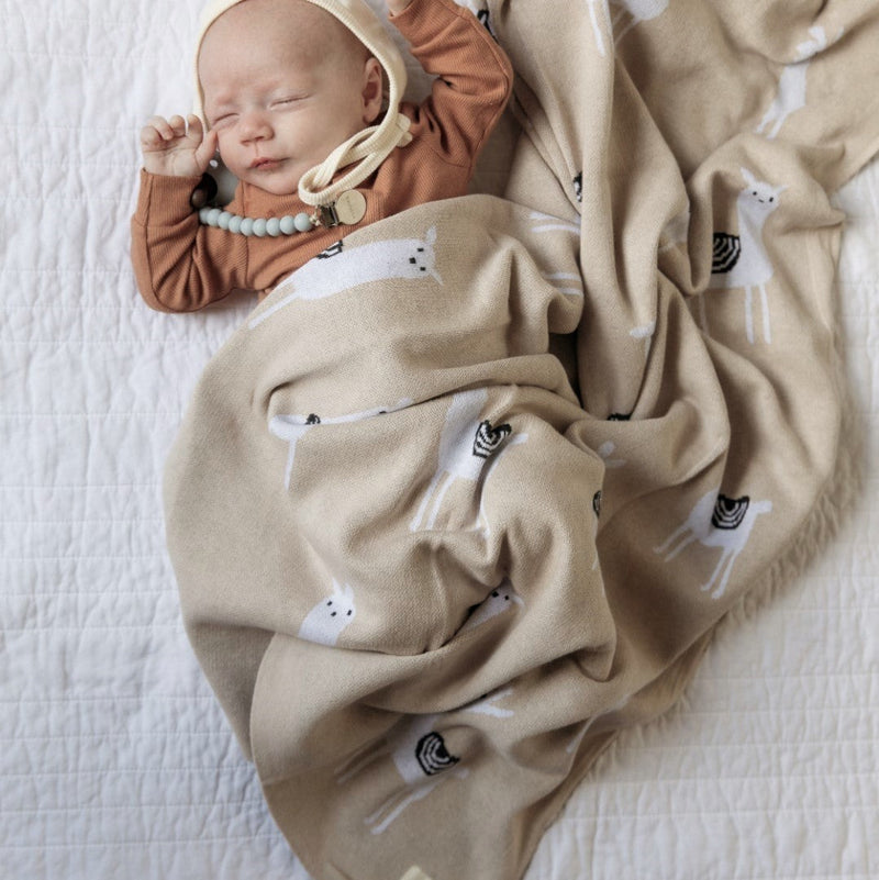 Luxury Knit Llama Baby Blanket – Soft & Breathable by Bleu La La