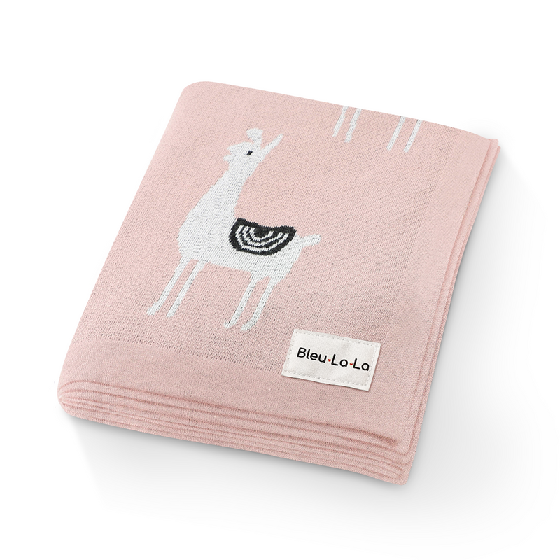 Luxury Knit Llama Baby Blanket – Soft & Breathable by Bleu La La