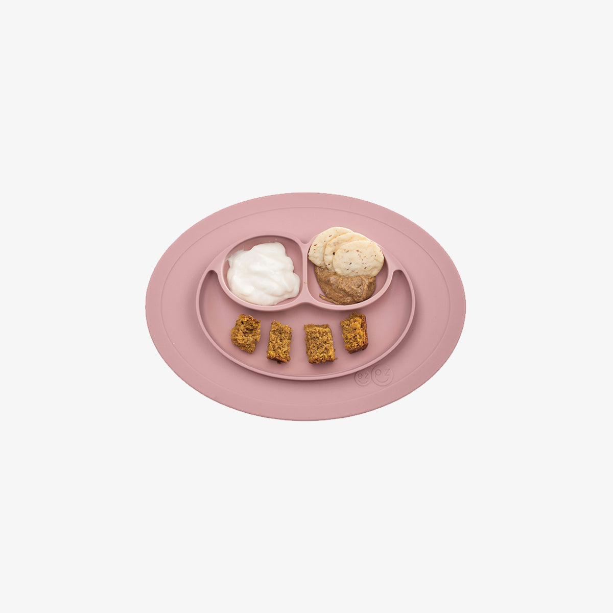 The Mini Mat in Blush by ezpz / Self-Suctioning Silicone Plate + Placemat #color_blush