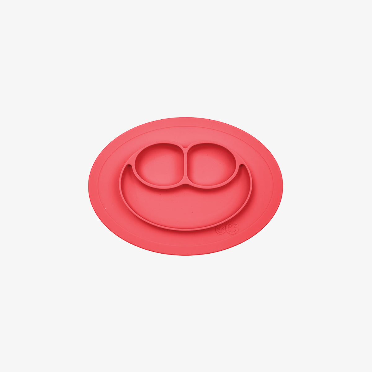 The Mini Mat in Coral by ezpz / Self-Suctioning Silicone Plate + Placemat #color_coral