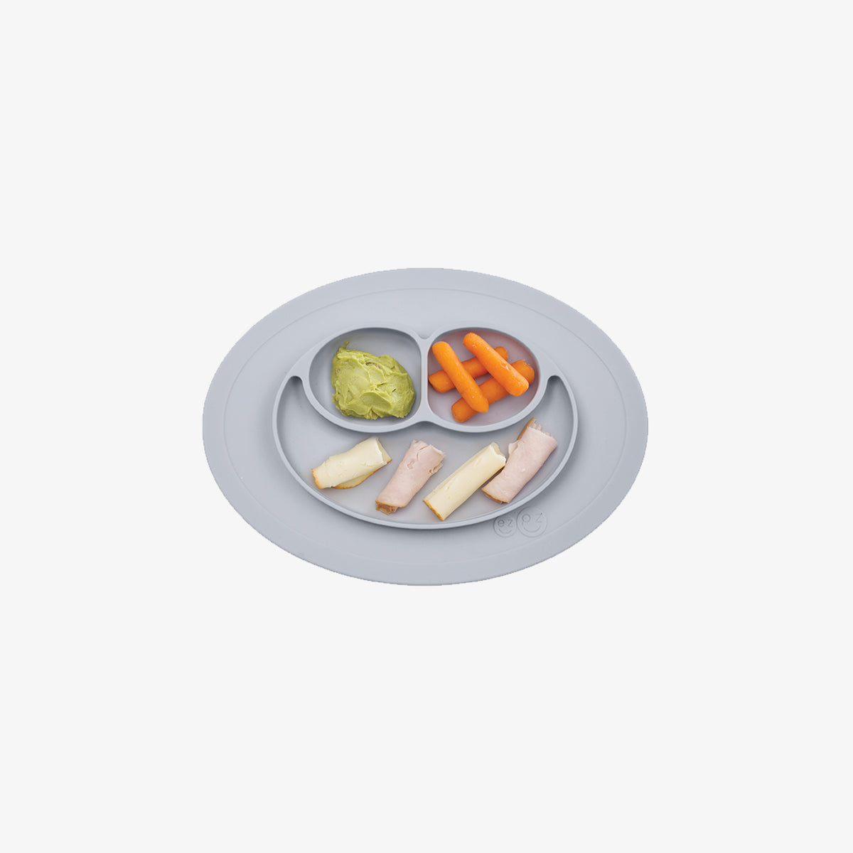 The Mini Mat in Pewter by ezpz / Self-Suctioning Silicone Plate + Placemat #color_pewter