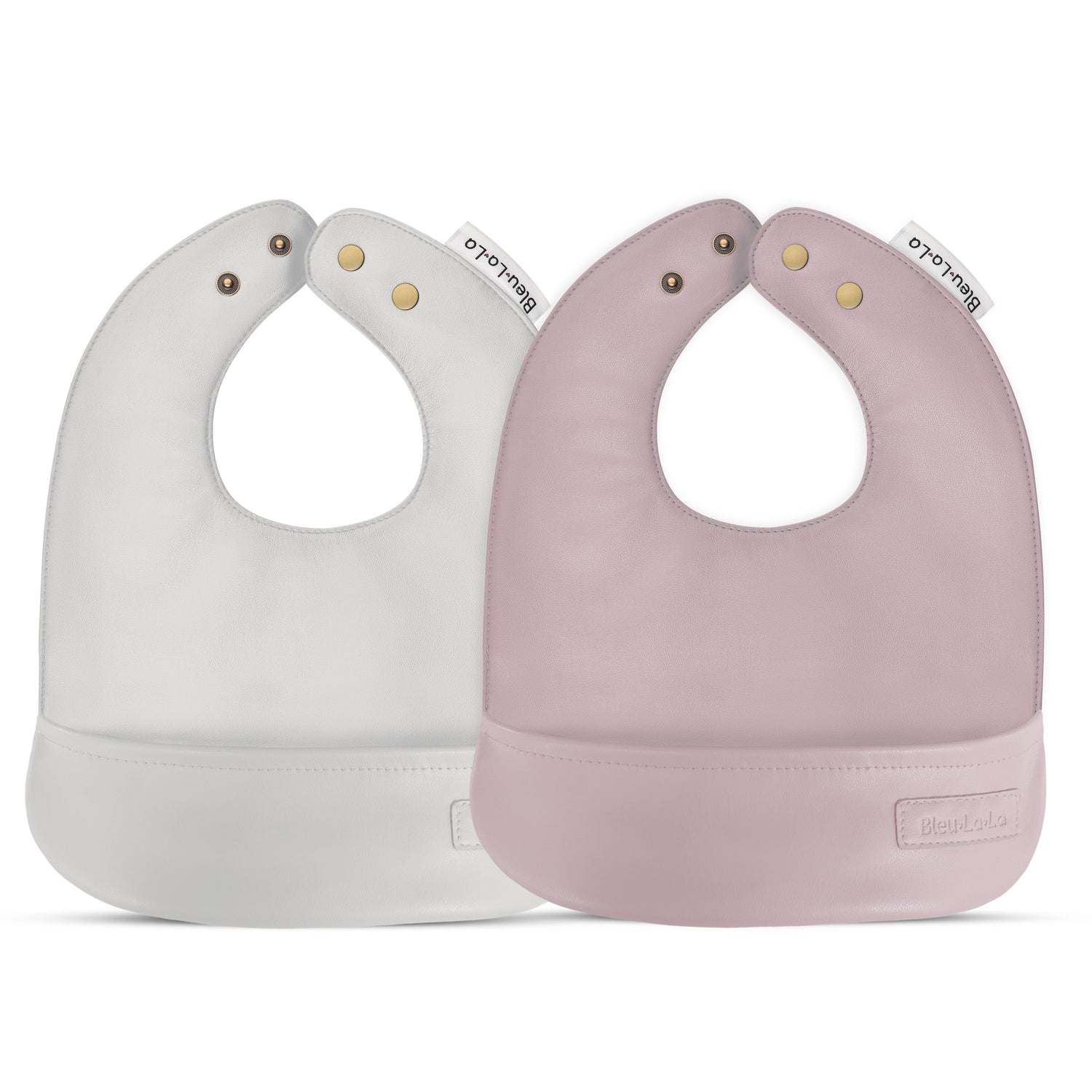 Vegan Leather Bib Set (0–12 Months) – Easy Clean, Ultra Soft by Bleu La La