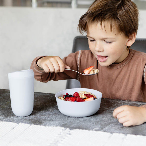 Mealtime Bowl in Pewter / ezpz Basics Line / Stylish Bowls for Big Kids #color_pewter