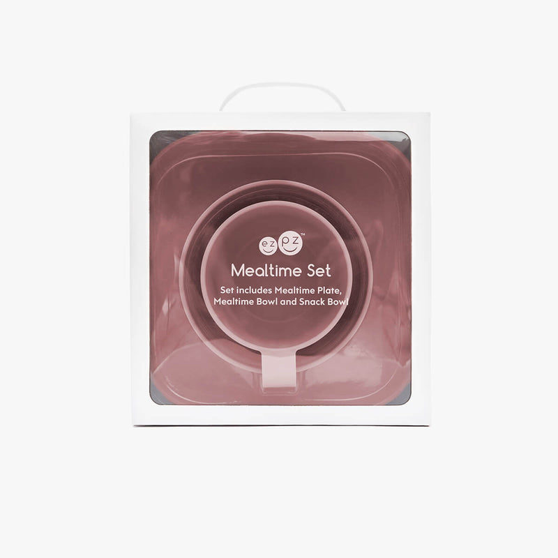 Mealtime Set in Blush / ezpz Basics for Big Kids / Plates and Bowls #color_blush / Mealtime Set – Durable, Stylish Tableware for Kids 5+ by ezpz