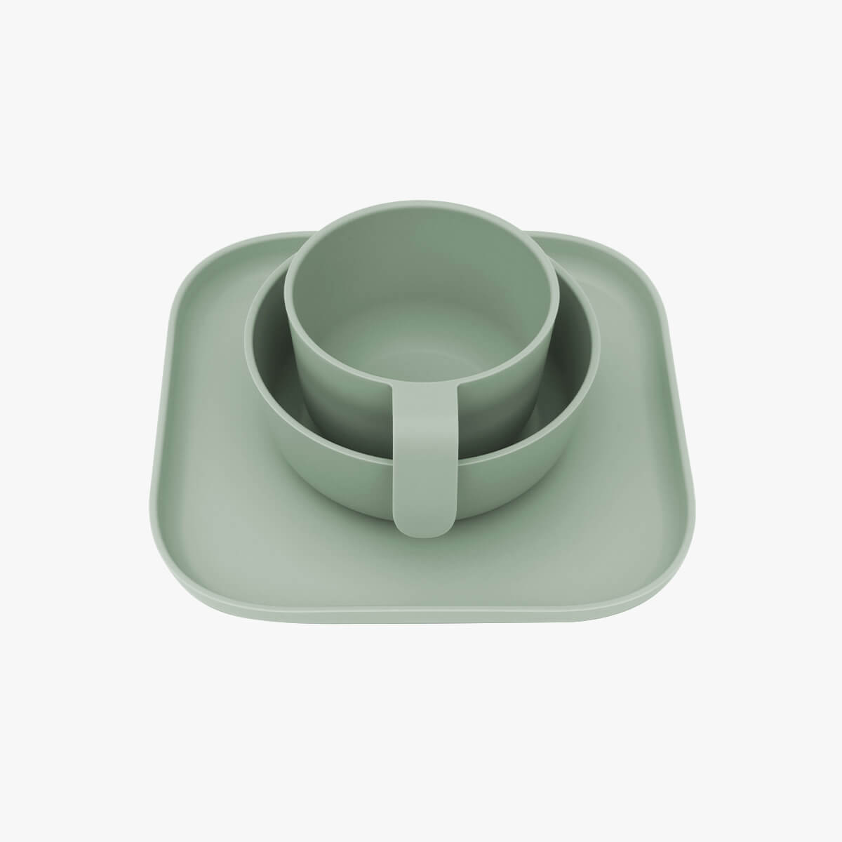 Mealtime Set in Sage / ezpz Basics for Big Kids / Plates and Bowls #color_sage / Mealtime Set – Durable, Stylish Tableware for Kids 5+ by ezpz
